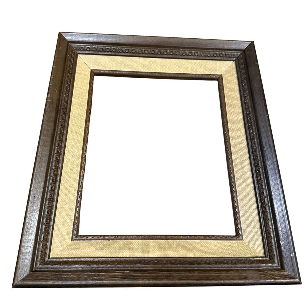 Vintage Ornate Brown Hanging Picture Photo Canvas Frame Wood Ornate 8x10